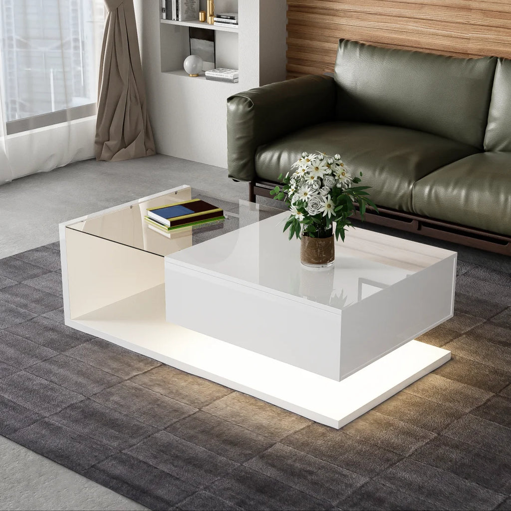 Table basse Éclat décoration salon moderne – finition haute brillance