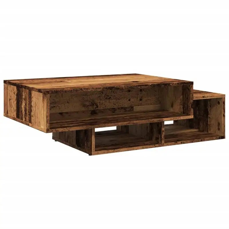 Table Basse Design Vintage – 3 Compartiments Asymétriques, 105×55 cm | Loft