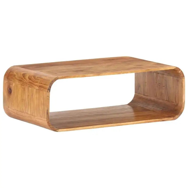 Table Basse Design Bois Massif – Acacia Naturel, Veinage Unique, 90×50 cm | Sylva