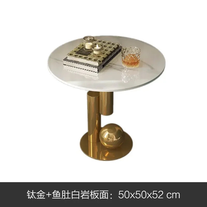 Table Basse Design Ovale – Effet Pierre Naturelle, Base Métal & 6 Formats | Silex