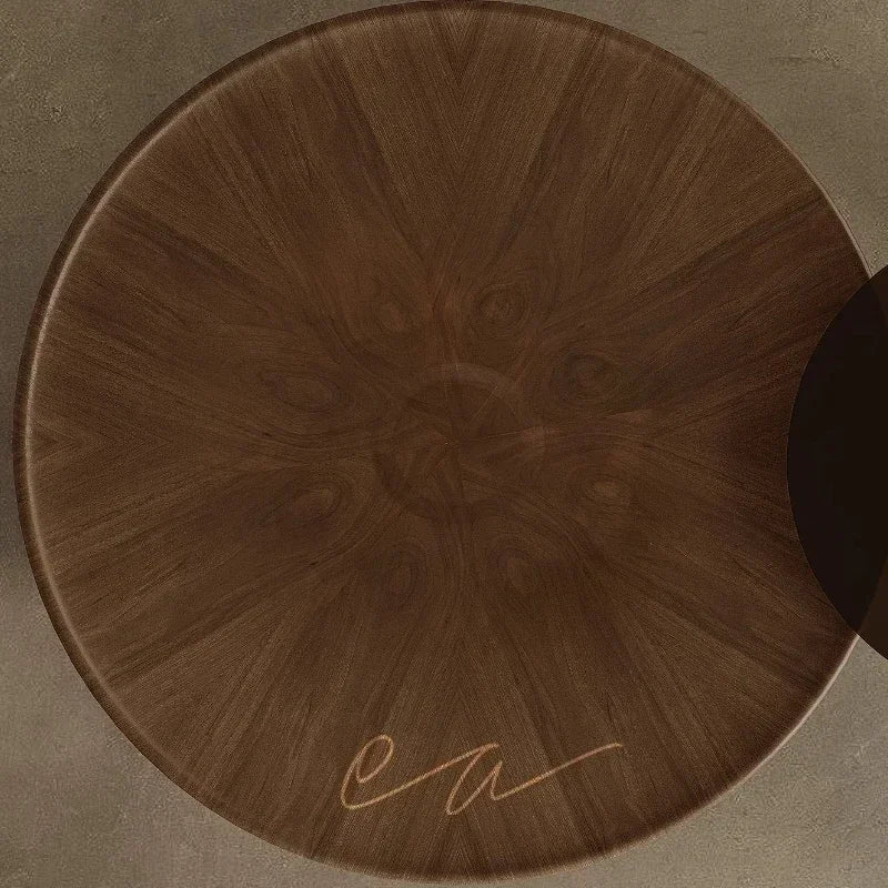 Table Basse Design Ronde Noyer – Style Italien Minimaliste & 3 Configurations | Noyer