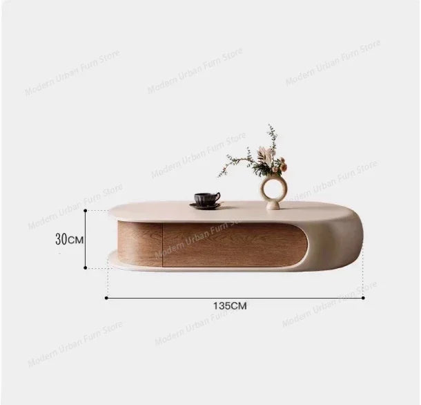 Table Basse Design Nordique XXL – Grand Format 135×75 cm, Bois Noble & Deux Hauteurs | Boréal