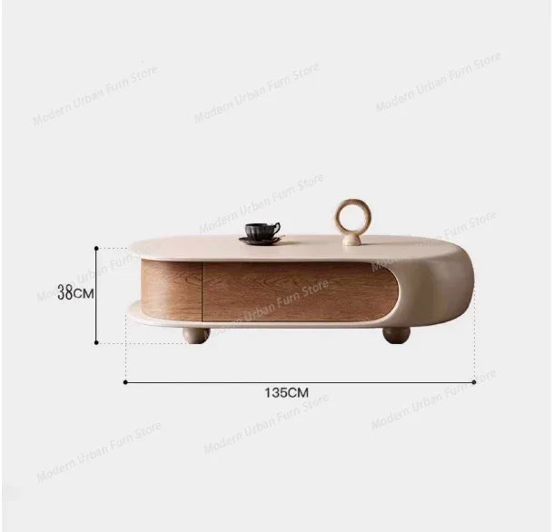 Table Basse Design Nordique XXL – Grand Format 135×75 cm, Bois Noble & Deux Hauteurs | Boréal