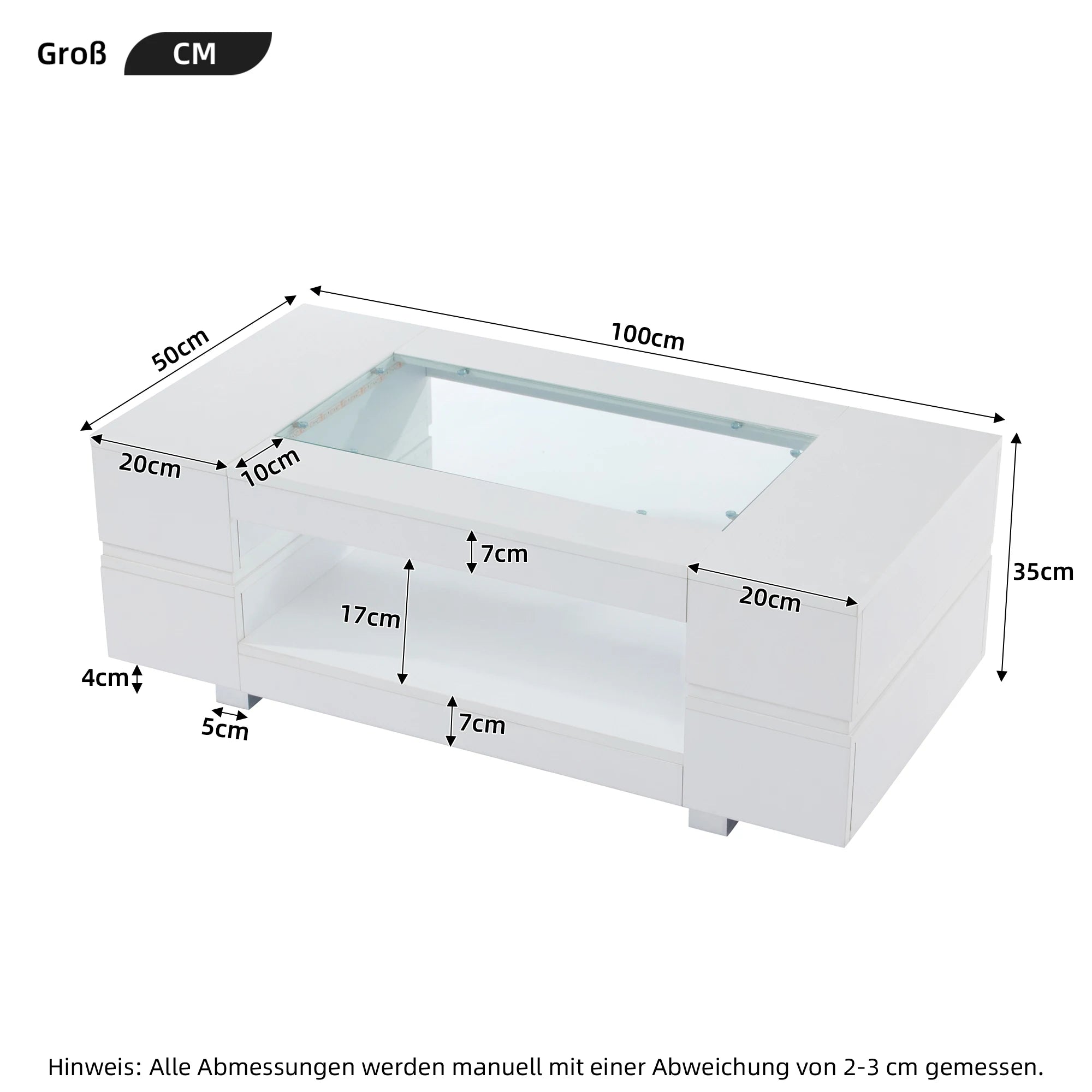 Table Basse Design LED Bluetooth – Double Niveau, Structure Métal & Commande Sans Fil | Élégance