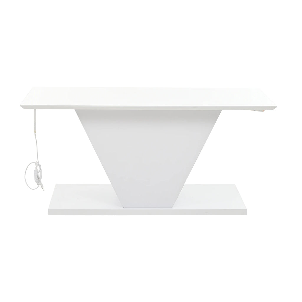 Table Basse Design LED – Forme en V Ultra-Brillante, Éclairage Modulable | Vertex