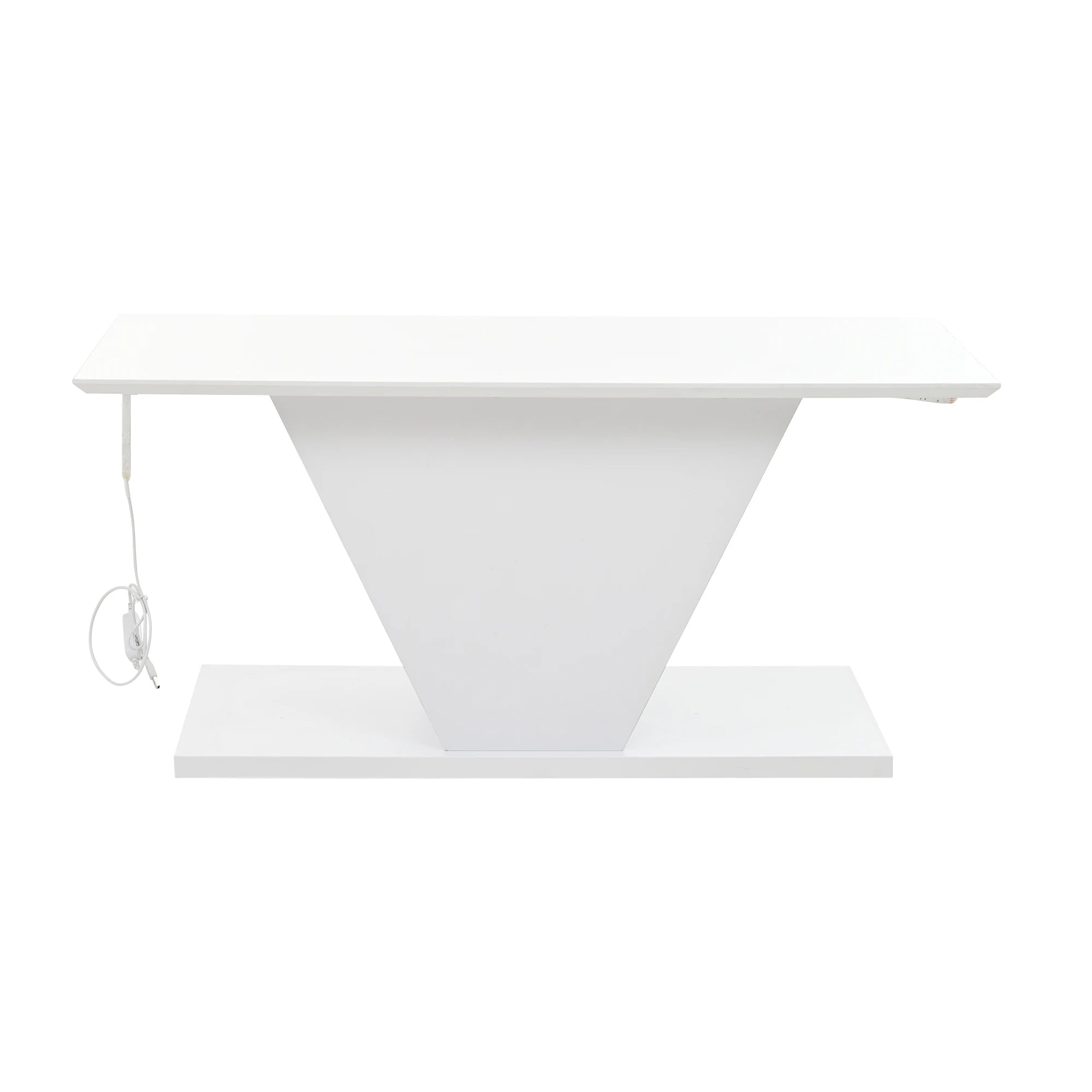 Table Basse Design LED – Forme en V Ultra-Brillante, Éclairage Modulable | Vertex