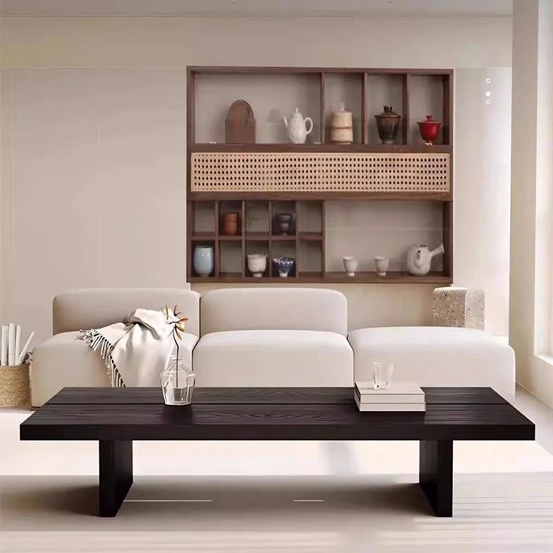 Table Basse Design Wabi-Sabi – Rectangle Épuré, Tons Neutres & 9 Formats | Wabi