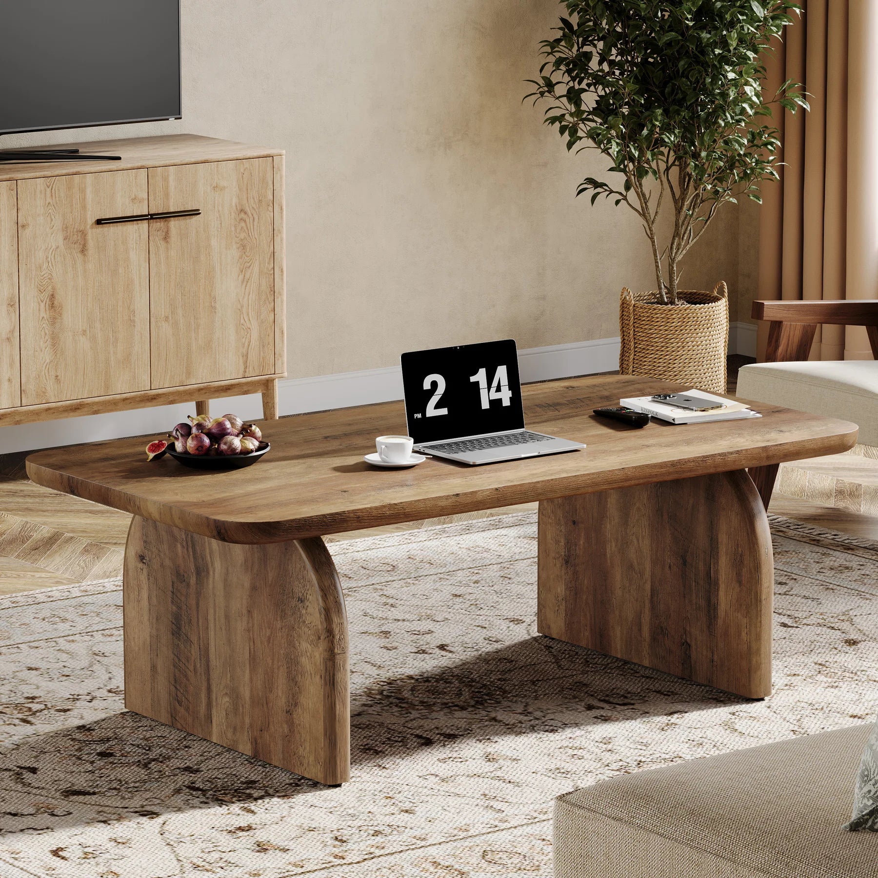 Table Basse Design Farmhouse Rectangulaire – Bois Robuste, Base Solide & 6 Coloris | Harvest