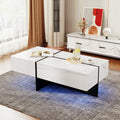 Table Basse Design Marbre Blanc LED – Éclairage Appli, 100×50 cm & Finition Luxe | Calacatta