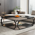 Table Basse Design Industrielle – Métal Robuste, 2 Niveaux Bois & Style Farmhouse | Forge