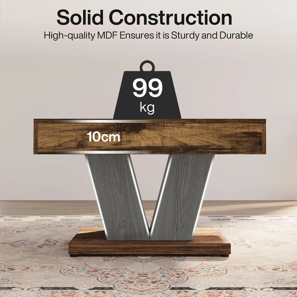 Table Basse Design Carrée – Style Farmhouse, Bois Rustique & Cadre Métal | Terra