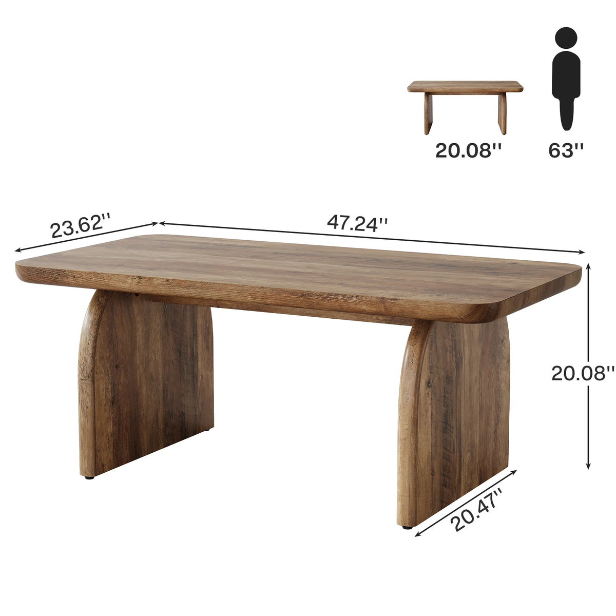 Table Basse Design Farmhouse Rectangulaire – Bois Robuste, Base Solide & 6 Coloris | Harvest