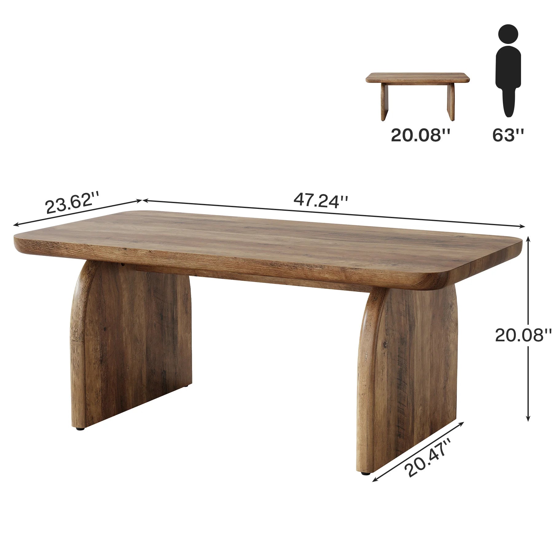 Table Basse Design Farmhouse Rectangulaire – Bois Robuste, Base Solide & 6 Coloris | Harvest