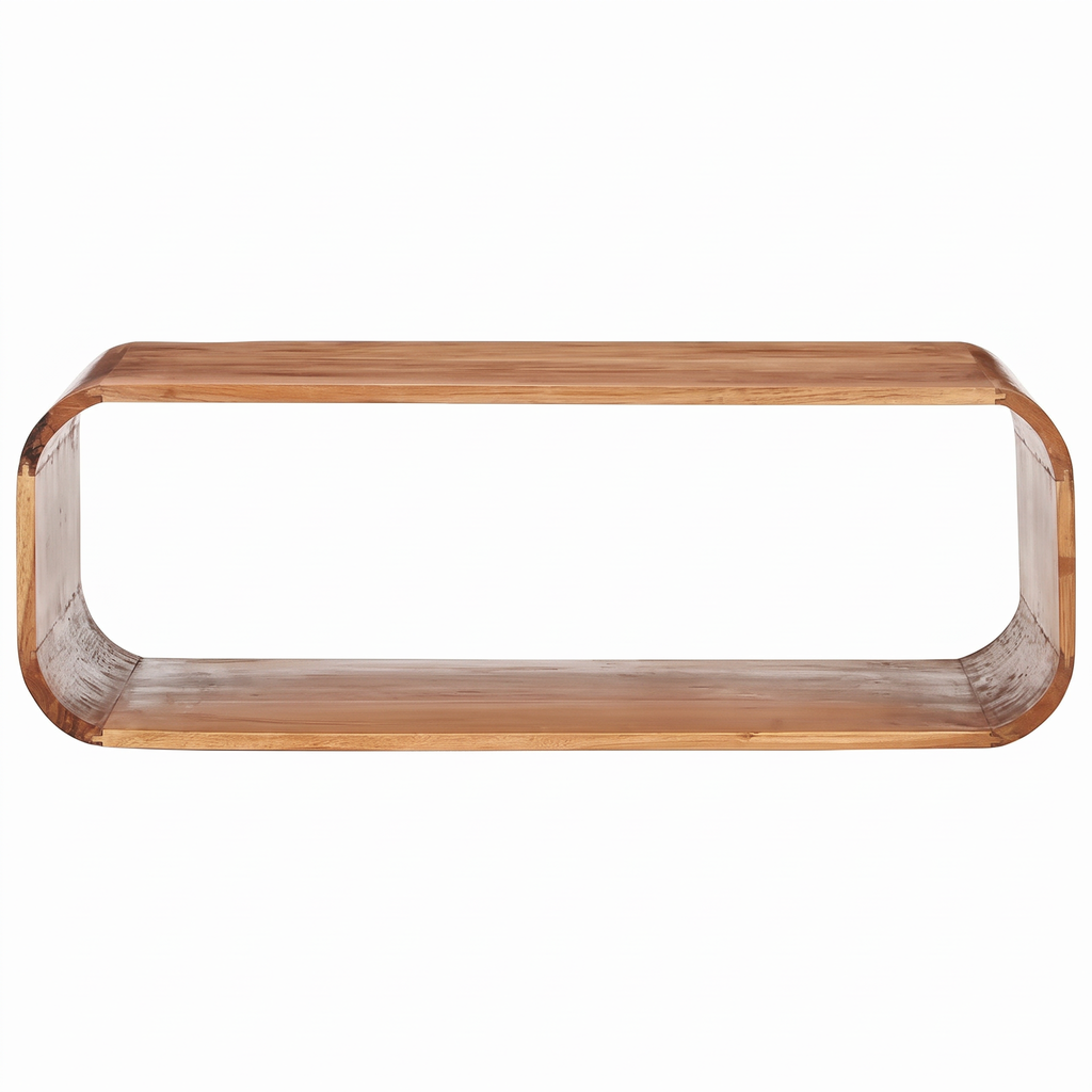 Table Basse Design Bois Massif – Acacia Naturel, Veinage Unique, 90×50 cm | Sylva